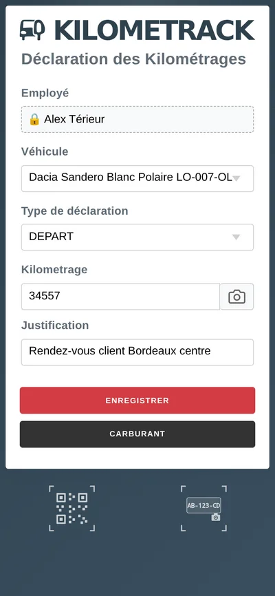 Déclaration des kilométrages